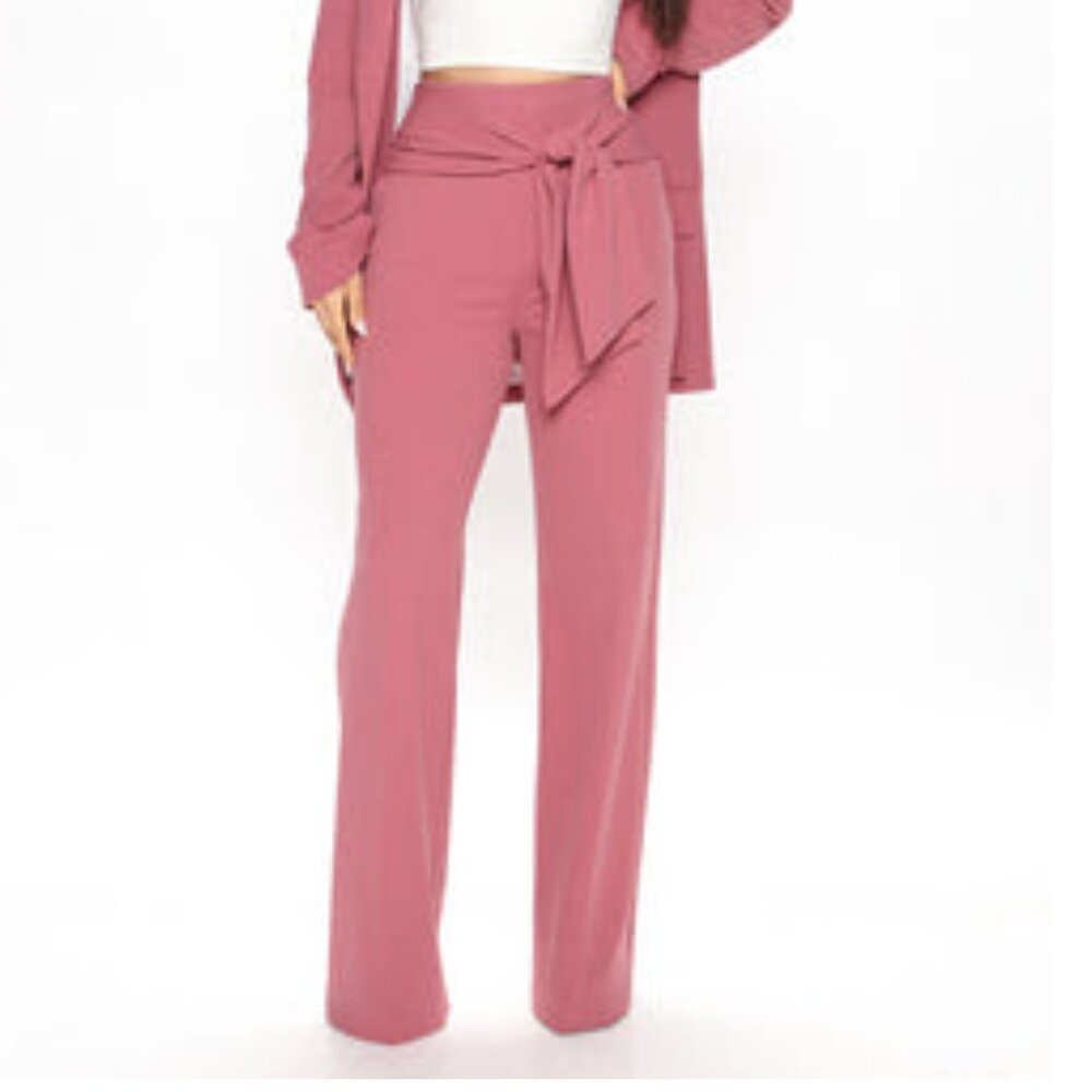 Sasha Tie Waist Pant Mauve
